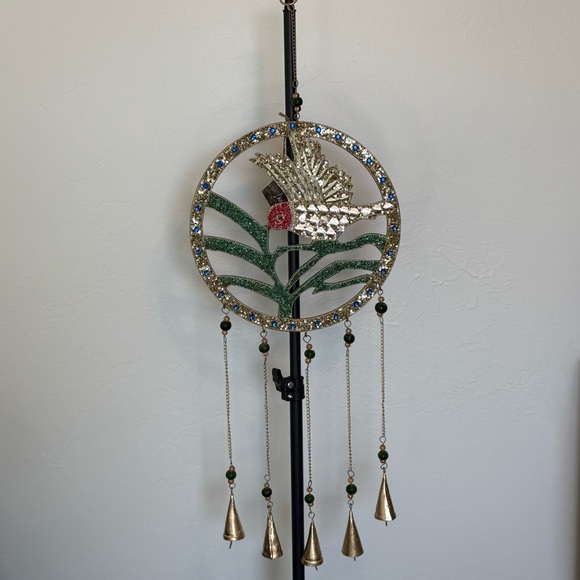 Handcrafted Other - Handcrafted Hummingbird Wind Chime – Glass Beaded Boho Decor